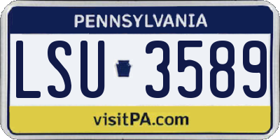 PA license plate LSU3589