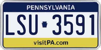 PA license plate LSU3591