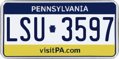 PA license plate LSU3597