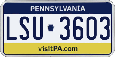 PA license plate LSU3603