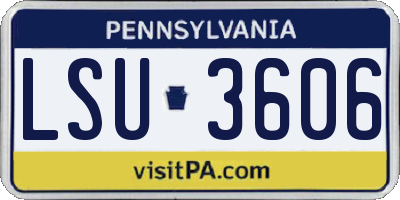 PA license plate LSU3606