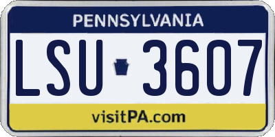 PA license plate LSU3607