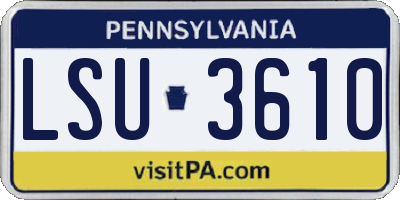 PA license plate LSU3610