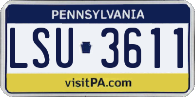 PA license plate LSU3611