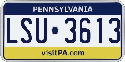 PA license plate LSU3613