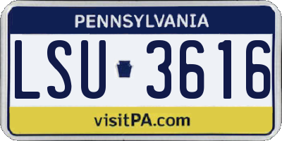 PA license plate LSU3616