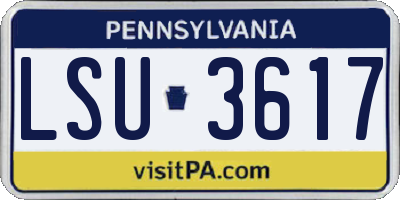 PA license plate LSU3617