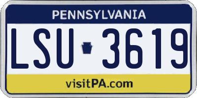 PA license plate LSU3619