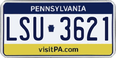 PA license plate LSU3621