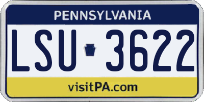 PA license plate LSU3622