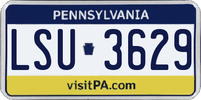PA license plate LSU3629