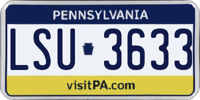 PA license plate LSU3633