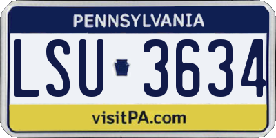 PA license plate LSU3634
