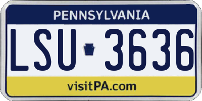 PA license plate LSU3636