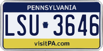 PA license plate LSU3646