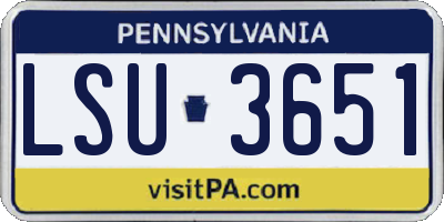 PA license plate LSU3651