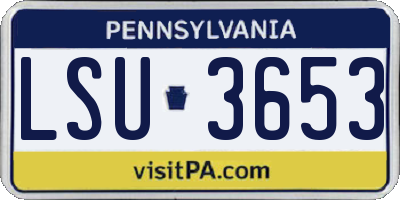 PA license plate LSU3653
