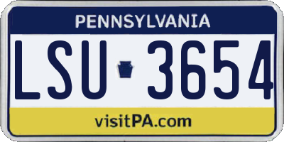 PA license plate LSU3654