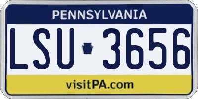 PA license plate LSU3656