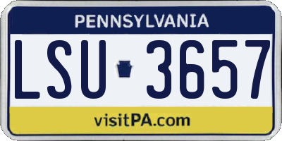 PA license plate LSU3657