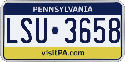 PA license plate LSU3658