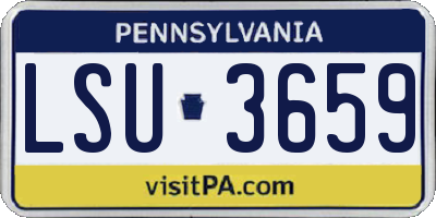 PA license plate LSU3659