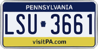 PA license plate LSU3661
