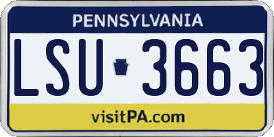 PA license plate LSU3663