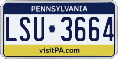 PA license plate LSU3664