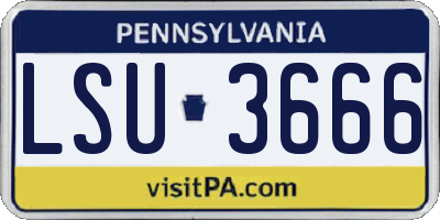 PA license plate LSU3666