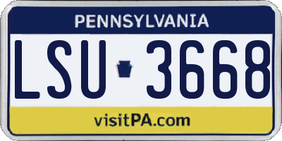 PA license plate LSU3668