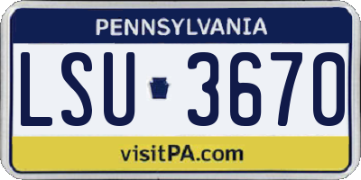 PA license plate LSU3670