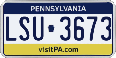 PA license plate LSU3673