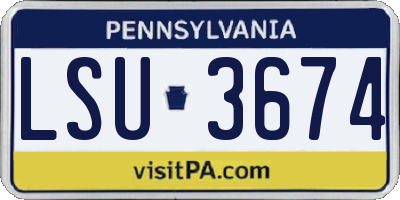 PA license plate LSU3674