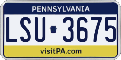 PA license plate LSU3675