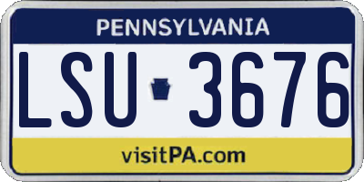 PA license plate LSU3676