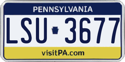 PA license plate LSU3677