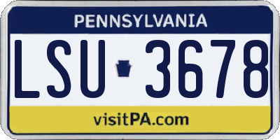 PA license plate LSU3678