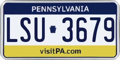 PA license plate LSU3679