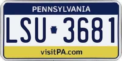 PA license plate LSU3681