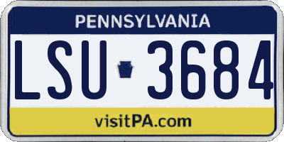 PA license plate LSU3684
