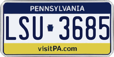 PA license plate LSU3685