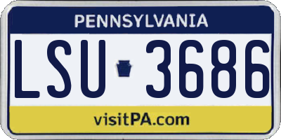 PA license plate LSU3686