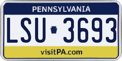 PA license plate LSU3693