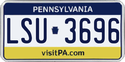 PA license plate LSU3696