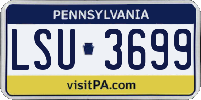PA license plate LSU3699