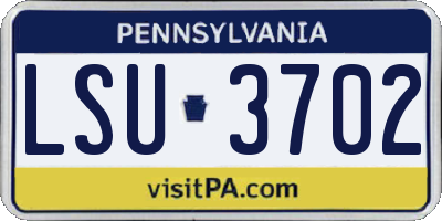 PA license plate LSU3702