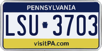 PA license plate LSU3703