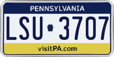 PA license plate LSU3707