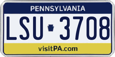 PA license plate LSU3708